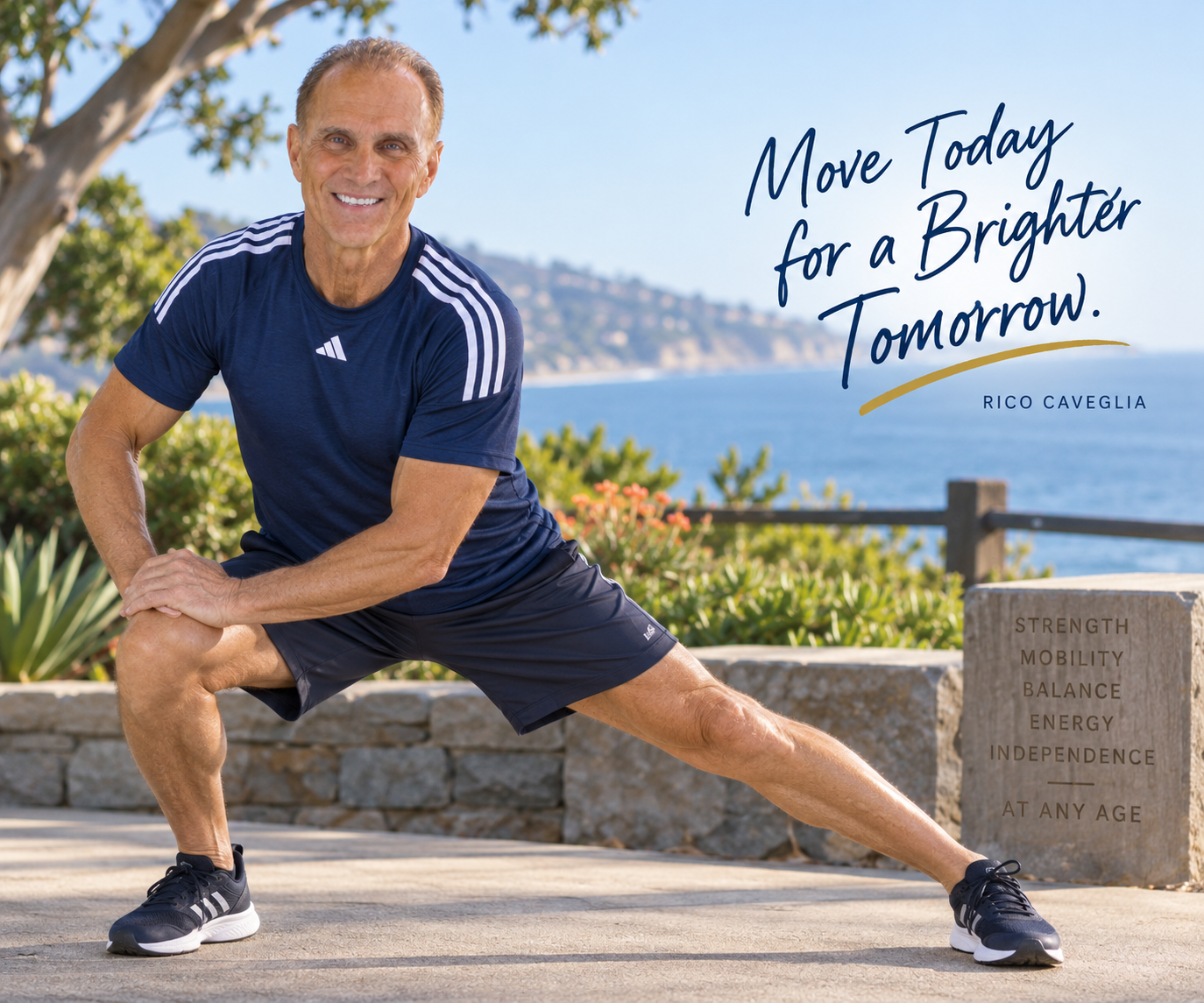 Rico Caveglia demonstrating active functional fitness for healthy aging